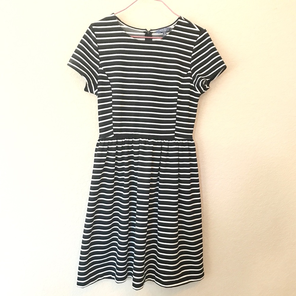 Peter Som Black Dress with White Stripes